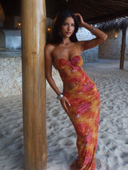 Niki Maxi Dress Golden Crystal