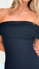 Darcey Off Shoulder Maxi Dress - Black
