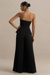 Feeling Good | Black Bandeau Jumpsuit With Pleated Trouser
