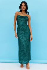 Finest Words Maxi Dress Green Sequin