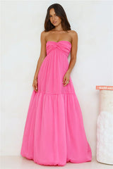 Unforgettable Style Strapless Maxi Dress Pink