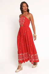 Madi Maxi Dress - Red Floral Bandana