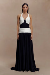 Celine Chiffon Maxi Dress - Black/White