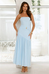 Candlelight Kisses Mesh Maxi Dress Blue