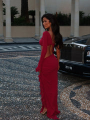 Elysia Maxi Dress Burgundy