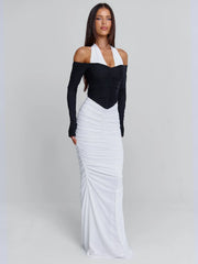 Tahiti Maxi Dress White/Black