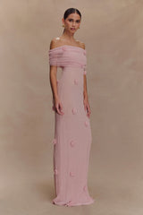Brynn Orchid Knit Maxi Dress - Pastel Pink