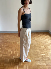 Gathered Pocket Pant - Off White